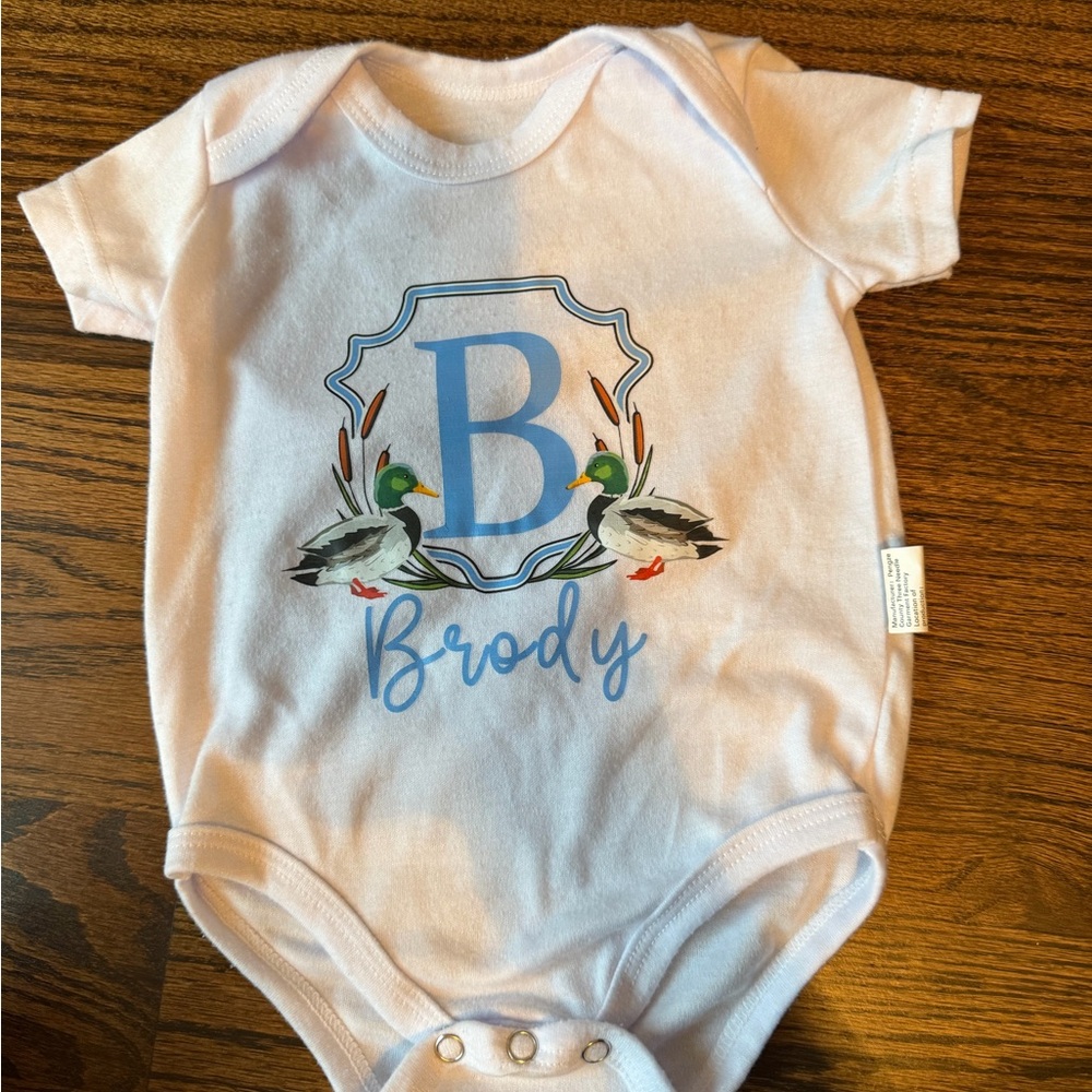 Personalized Baby Onesie with Ducks